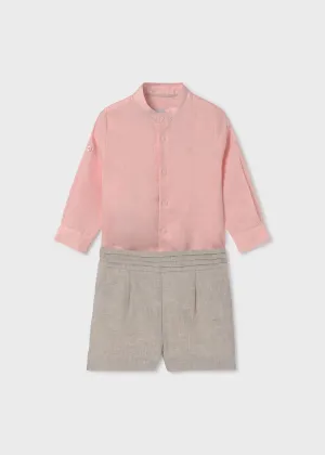 Abel & Lula Linen Shirt & Bermuda Short Set
