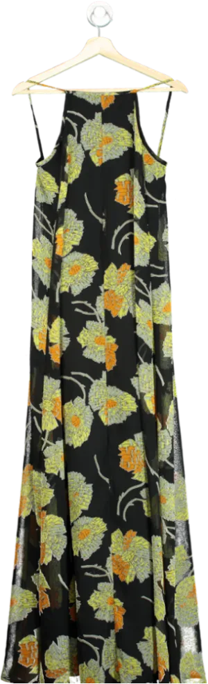 ASOS Black Floral Maxi Dress UK 8