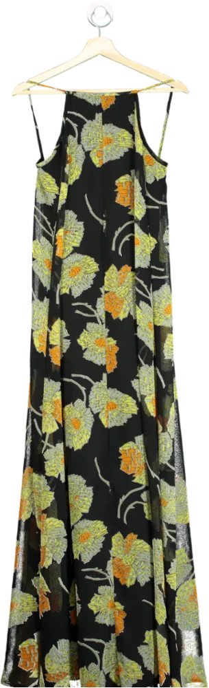 ASOS Black Floral Maxi Dress UK 8