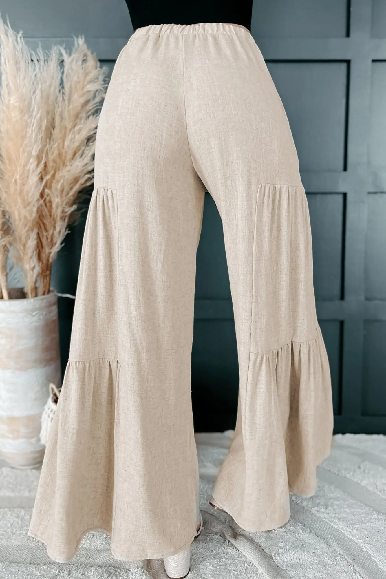 Baytown Wide Leg Linen Pants (Oatmeal)