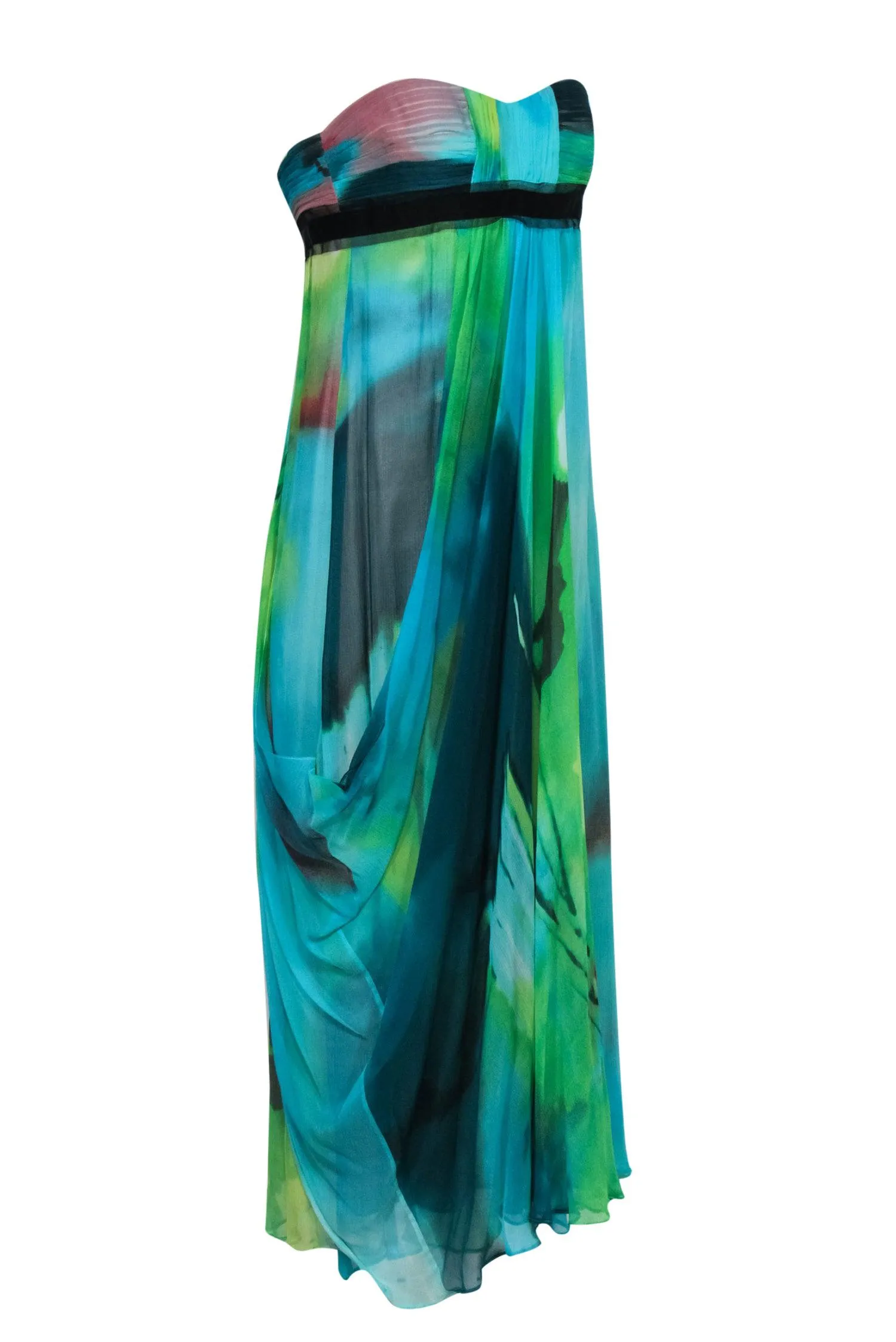 BCBG Max Azria - Multicolor Strapless Maxi Dress Sz 2
