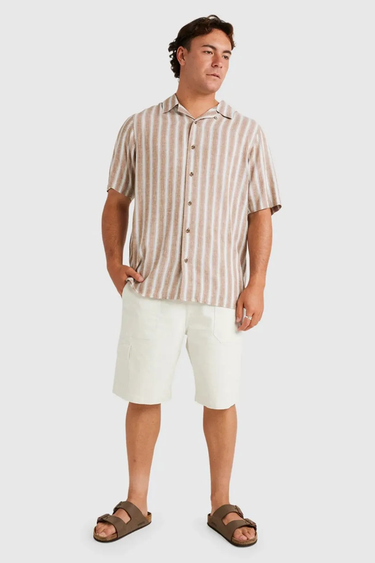 Beat Stripe Vintage Short Sleeve Shirt Ermine