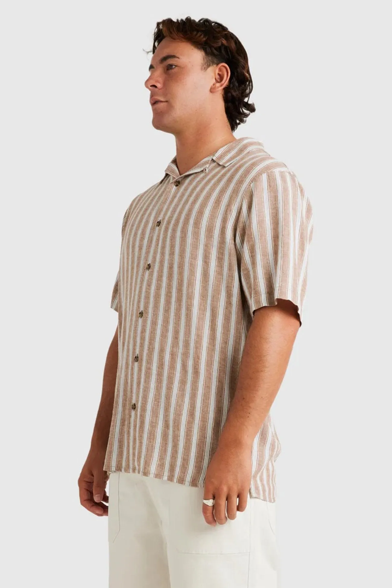 Beat Stripe Vintage Short Sleeve Shirt Ermine