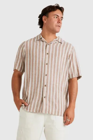 Beat Stripe Vintage Short Sleeve Shirt Ermine