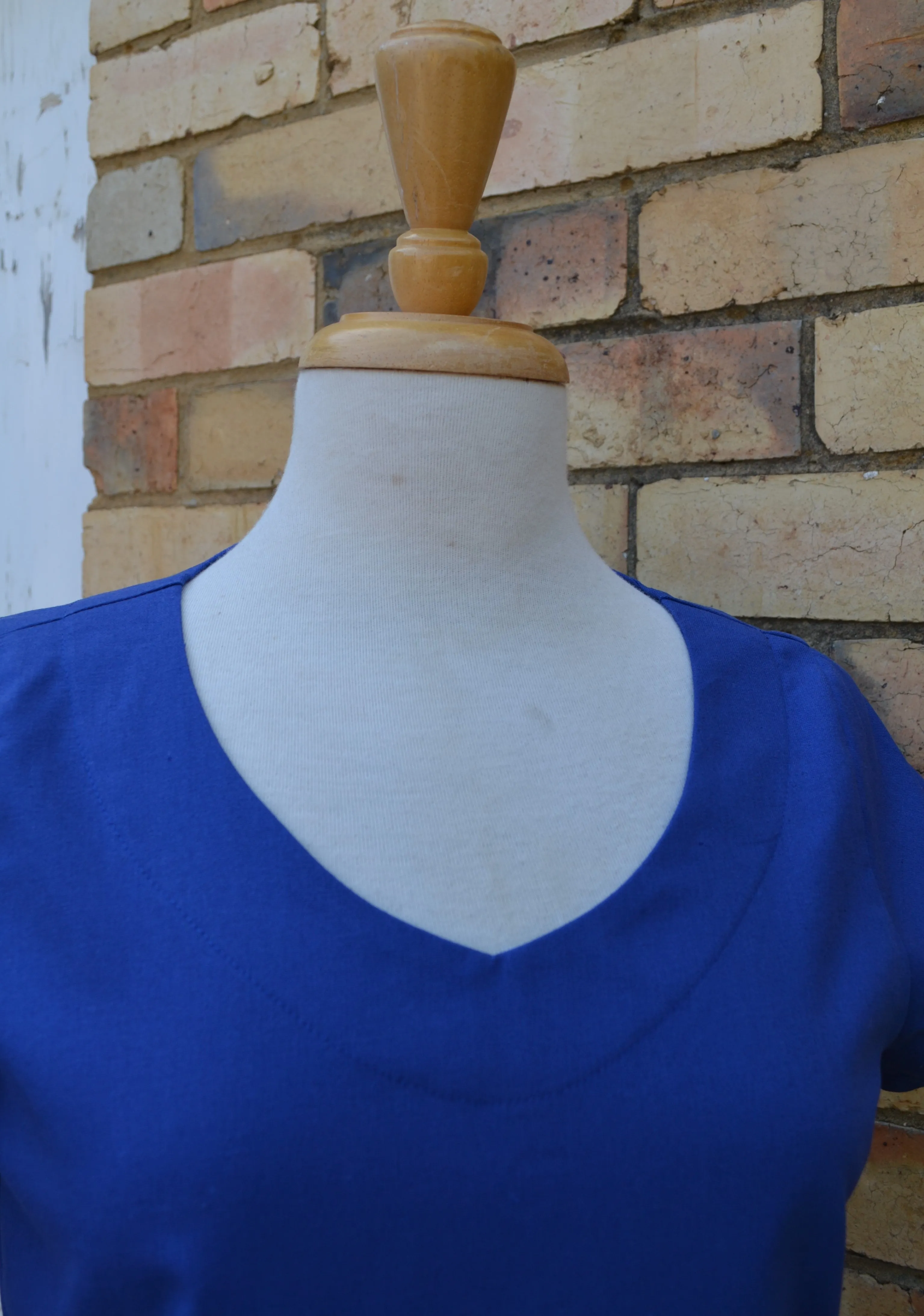 Berserk Cobalt V neck Cotton linen  top