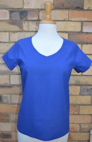 Berserk Cobalt V neck Cotton linen  top