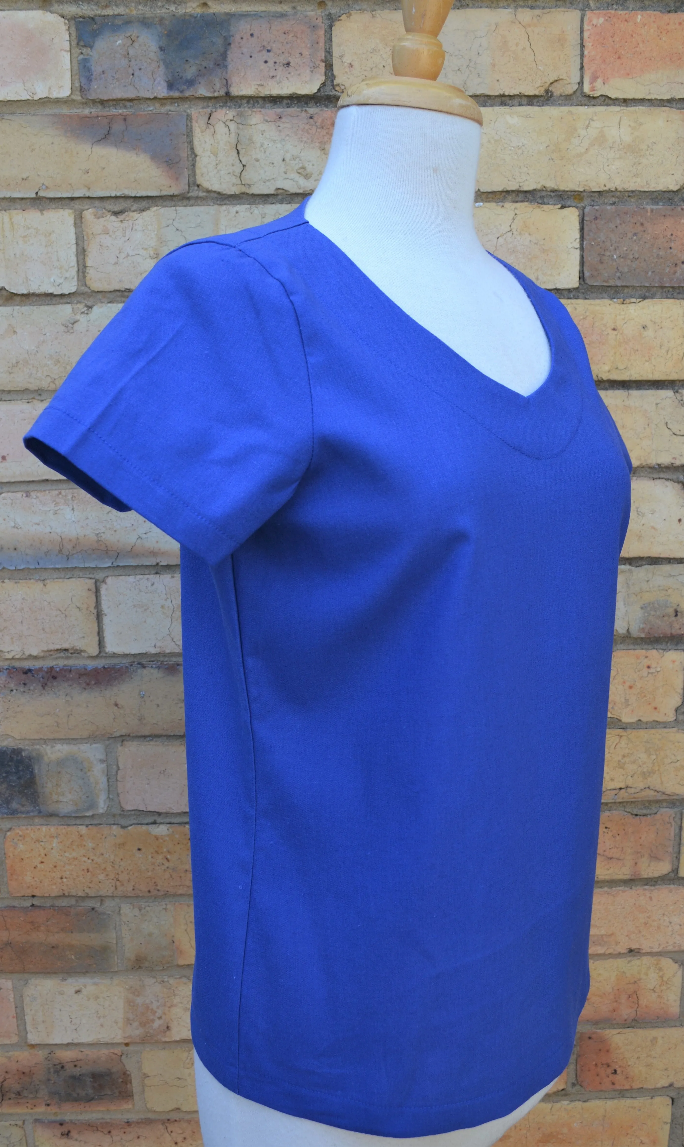 Berserk Cobalt V neck Cotton linen  top