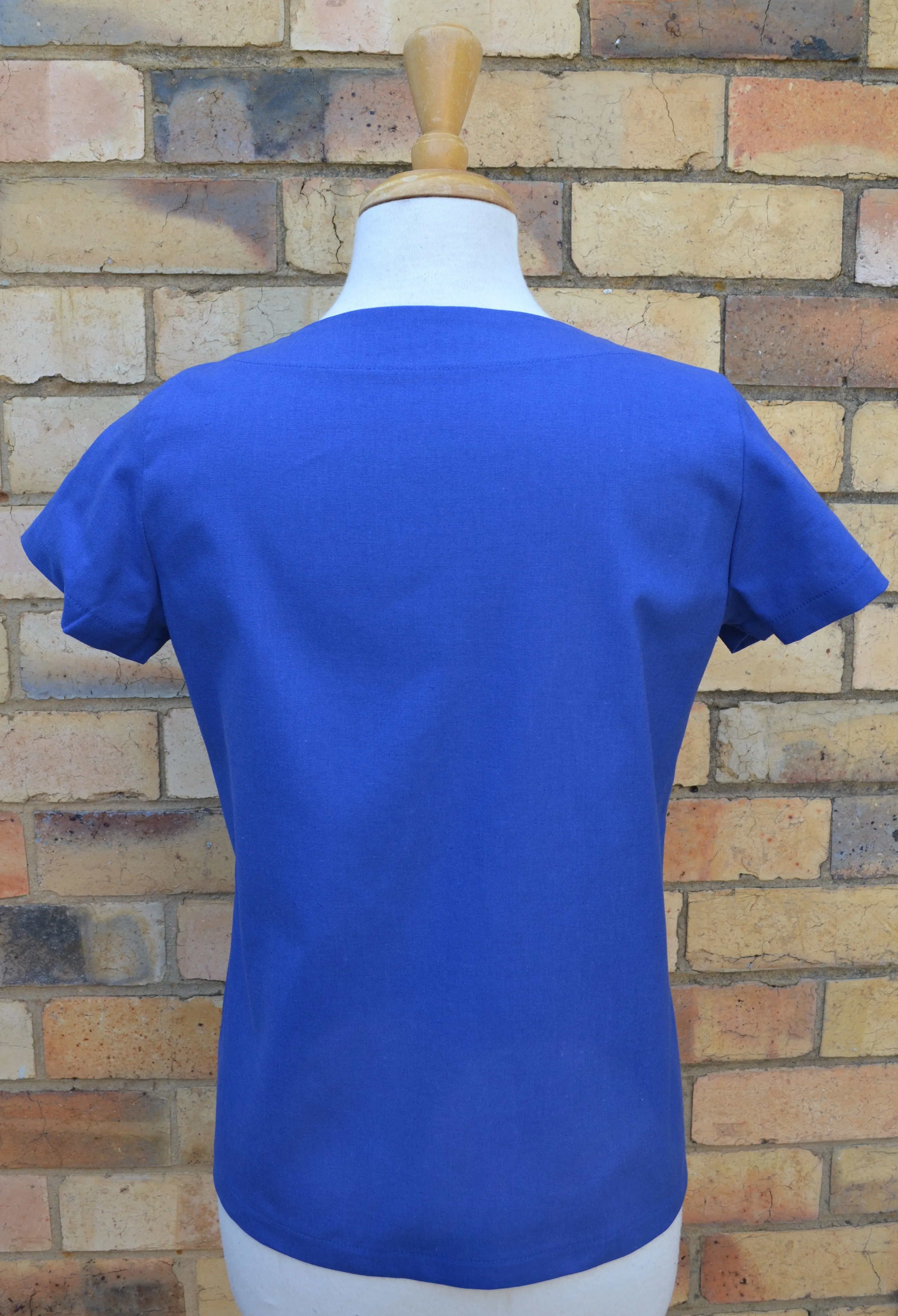 Berserk Cobalt V neck Cotton linen  top