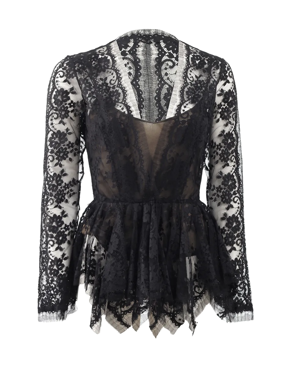 Black Lace Blouse Jacket