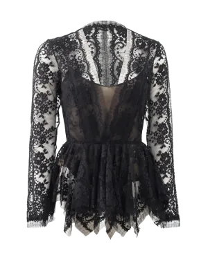 Black Lace Blouse Jacket