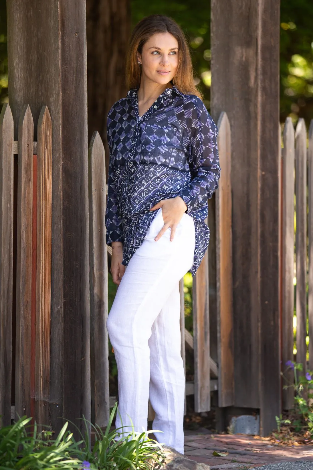 Blair Button Down Navy Top