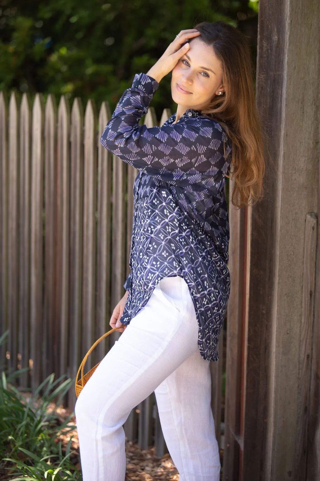 Blair Button Down Navy Top