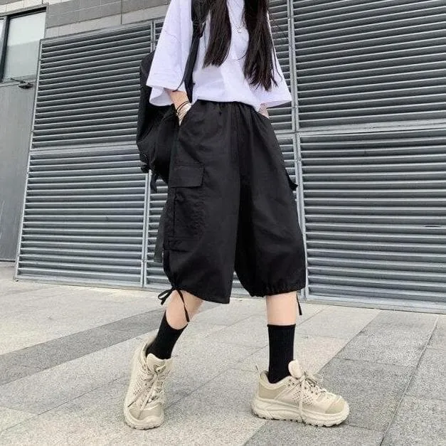 Cargo Shorts With Big Pocket And Elastic Waist