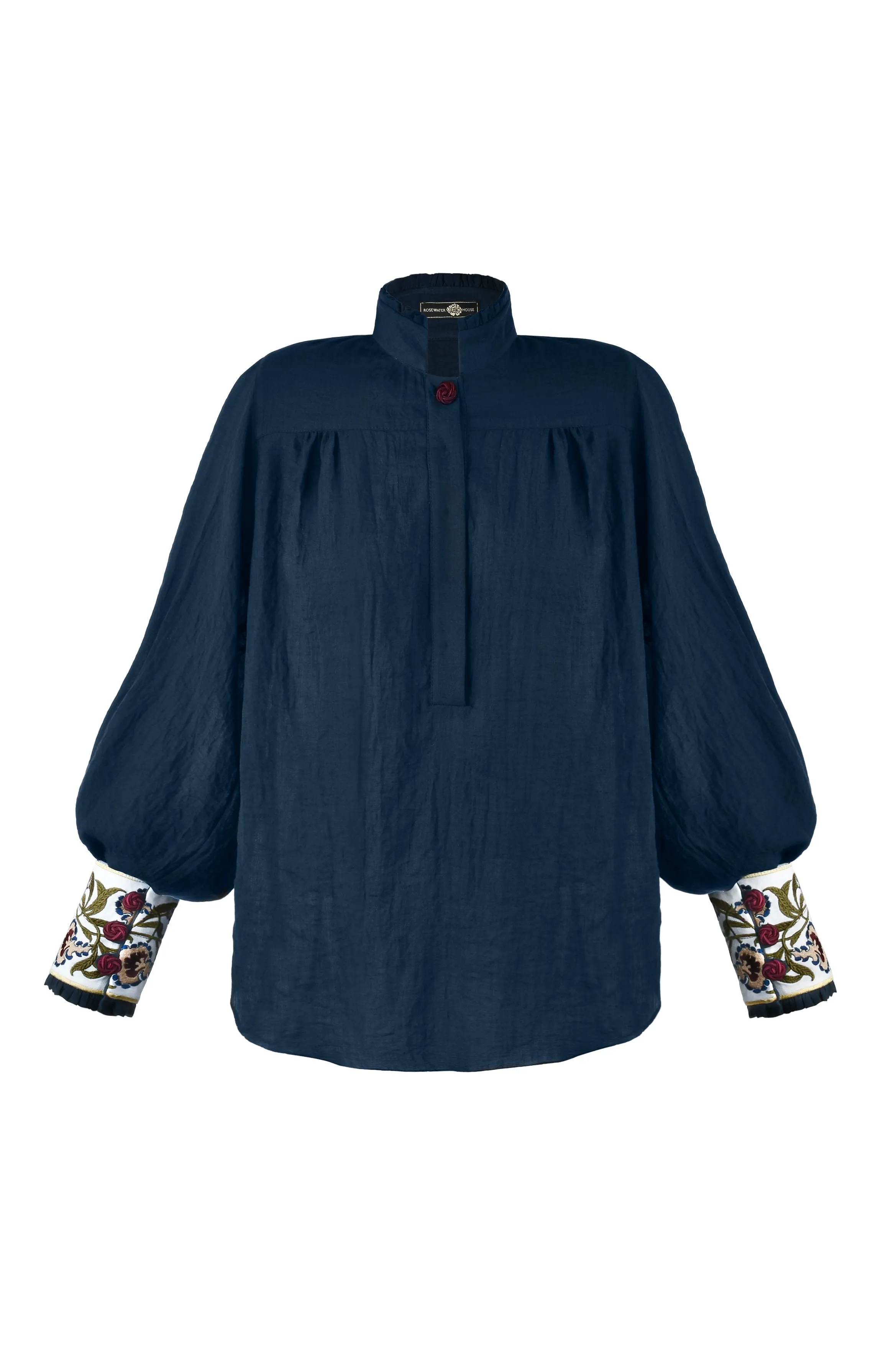 Carnation Blouse - Navy by Rosewater House