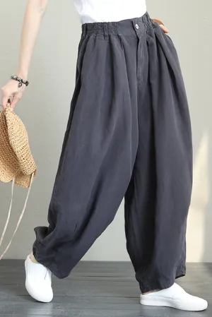 Casual Wide Leg Linen Pants Women Loose Trousers Q1290