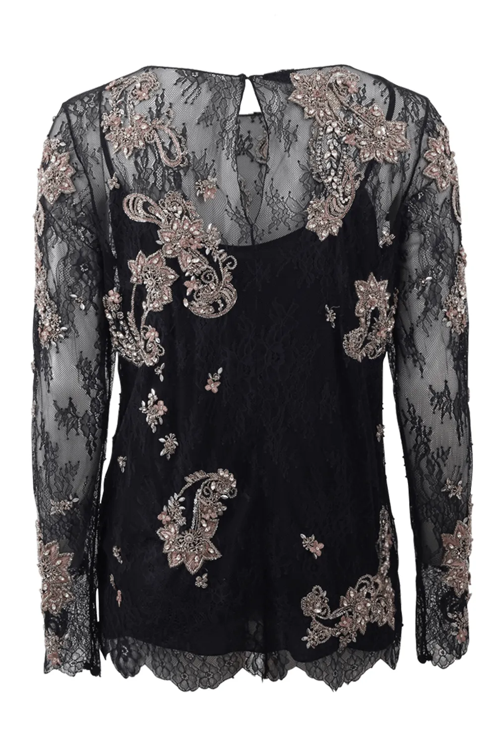 Chantilly Lace Top With Beading