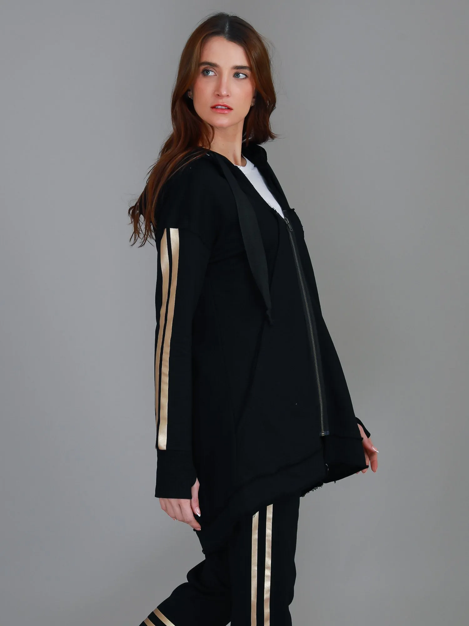 Charlie Gold Stripe Hooded Jacket