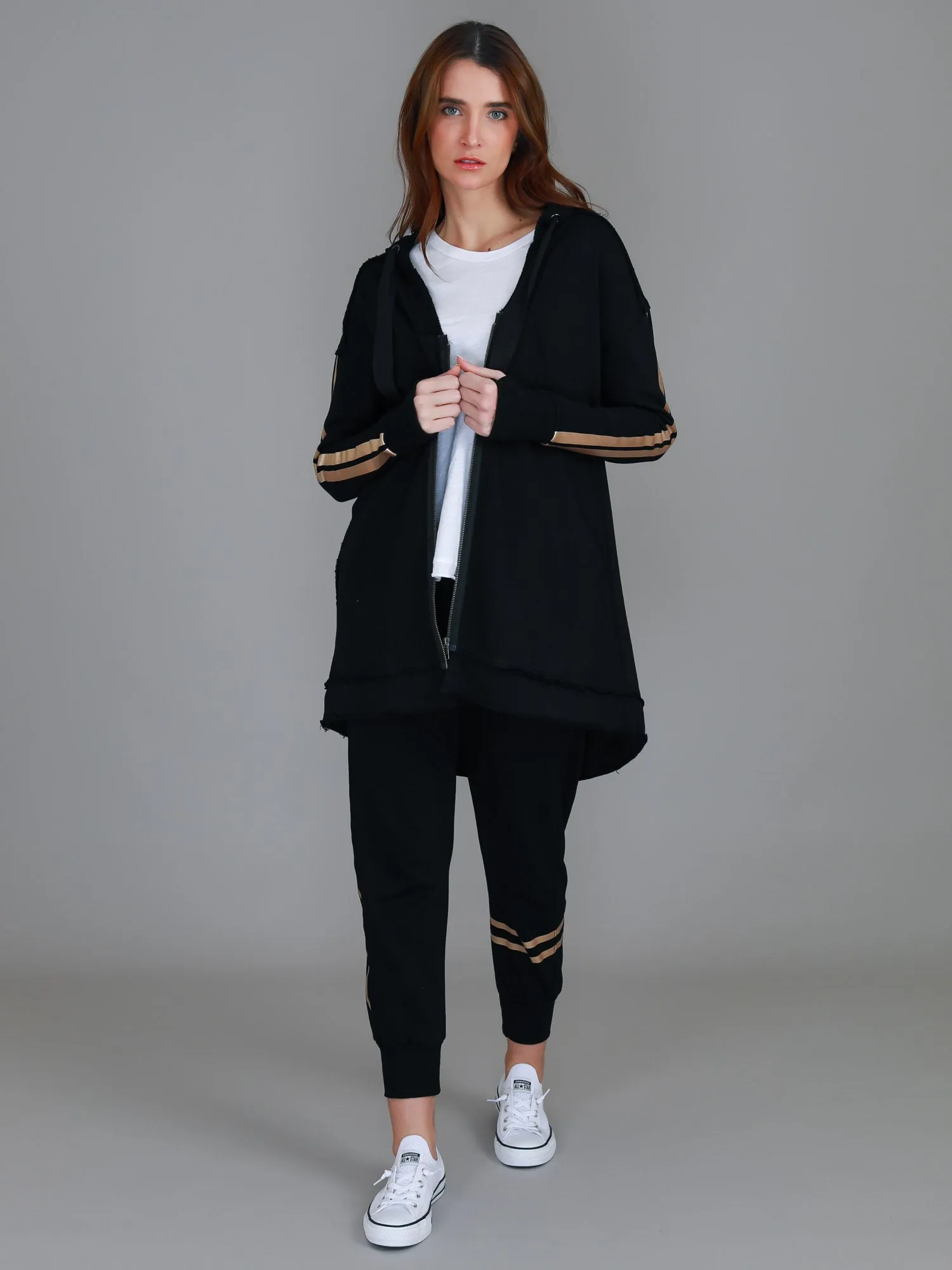 Charlie Gold Stripe Hooded Jacket