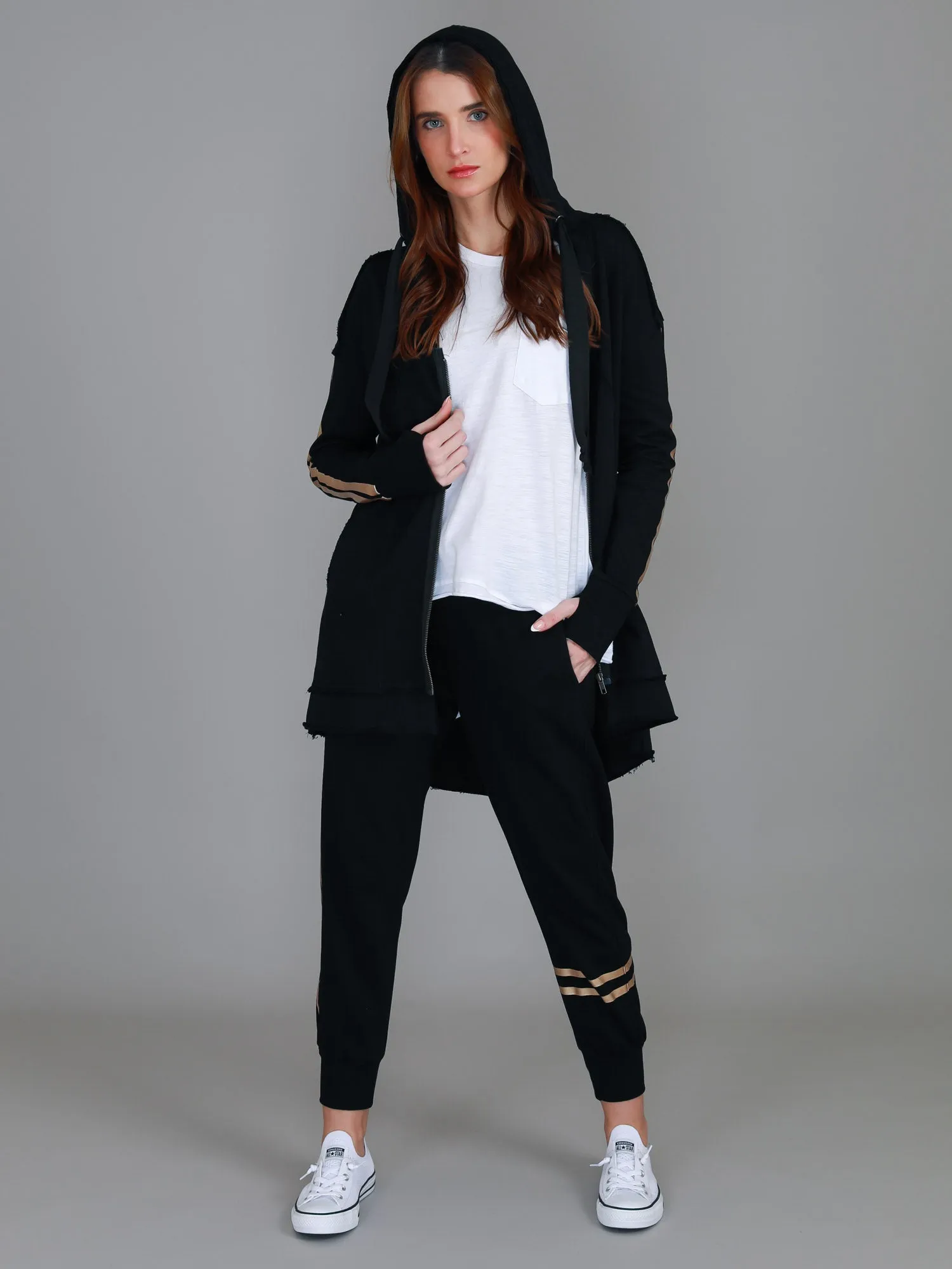 Charlie Gold Stripe Hooded Jacket