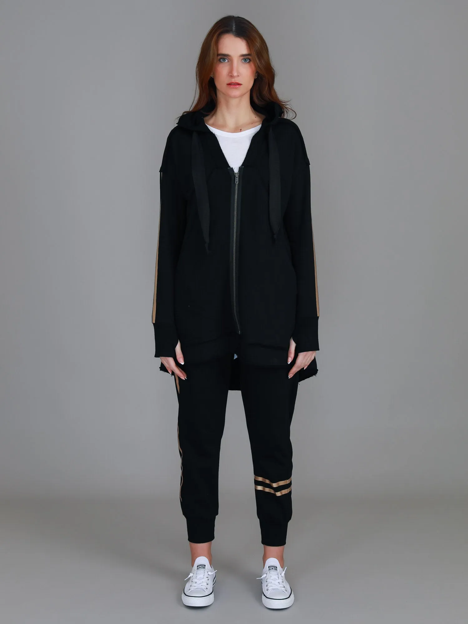 Charlie Gold Stripe Hooded Jacket
