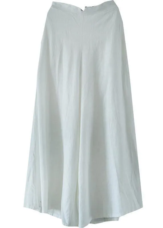 Cotton trousers literary loose loose elastic waist wide leg pants
