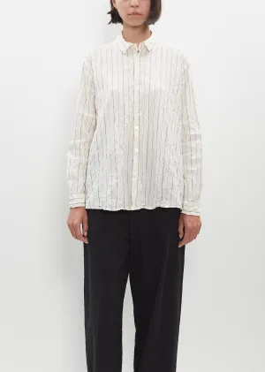 Crinkle Cotton Striped Blouse