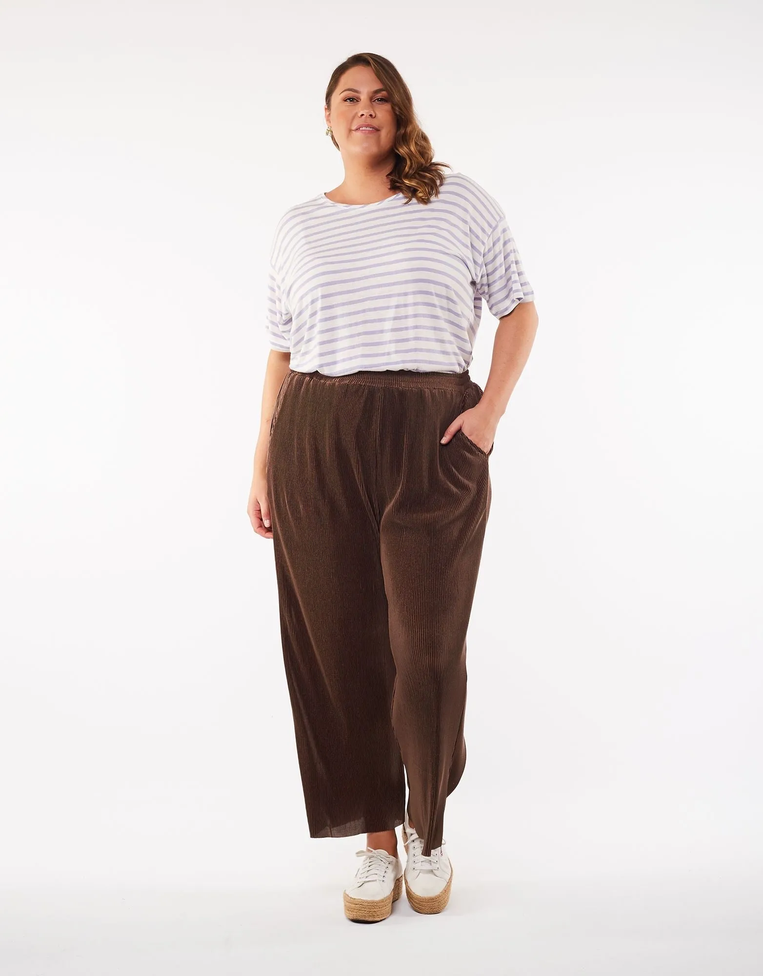 Elm Collette Stripe Tee - Purple
