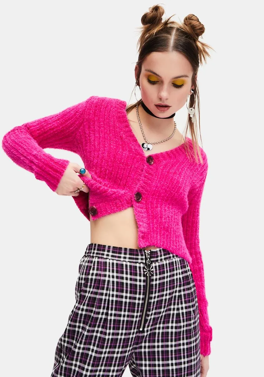 Flirtatious Fun Button Up Cropped Cardigan