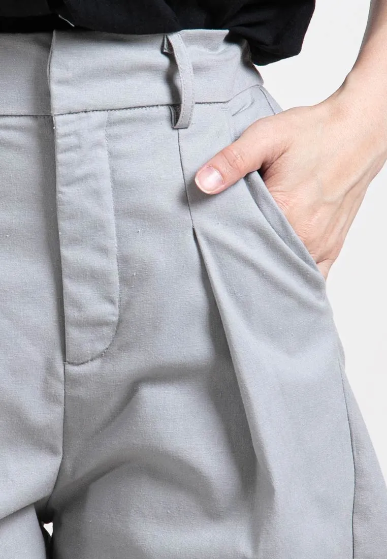 Forest Ladies Tailored Cotton Linen Shorts Women Bermuda Shorts | Seluar Pendek Perempuan 865106