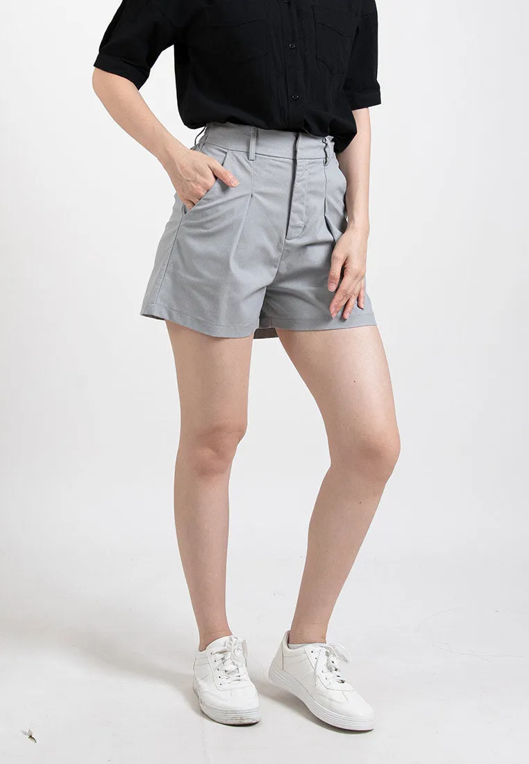 Forest Ladies Tailored Cotton Linen Shorts Women Bermuda Shorts | Seluar Pendek Perempuan 865106