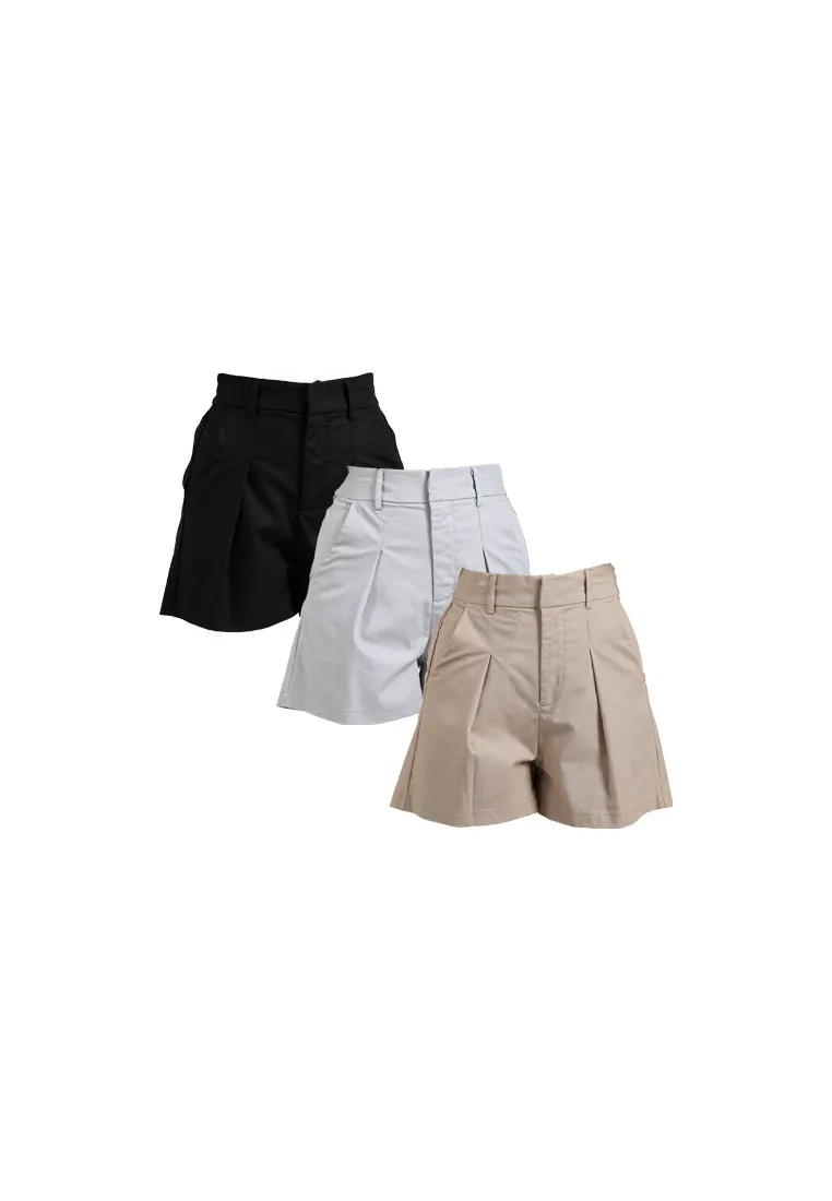 Forest Ladies Tailored Cotton Linen Shorts Women Bermuda Shorts | Seluar Pendek Perempuan 865106
