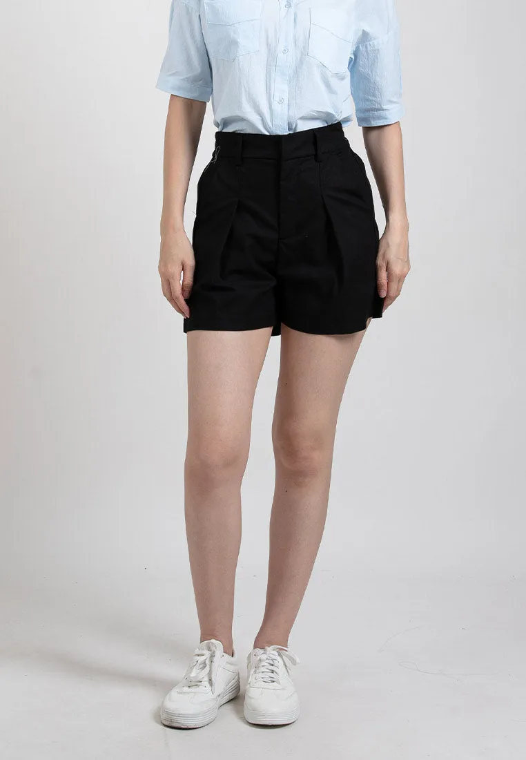 Forest Ladies Tailored Cotton Linen Shorts Women Bermuda Shorts | Seluar Pendek Perempuan 865106