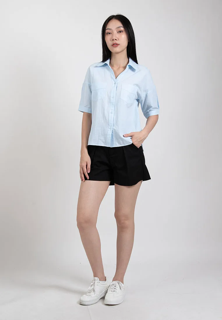 Forest Ladies Tailored Cotton Linen Shorts Women Bermuda Shorts | Seluar Pendek Perempuan 865106