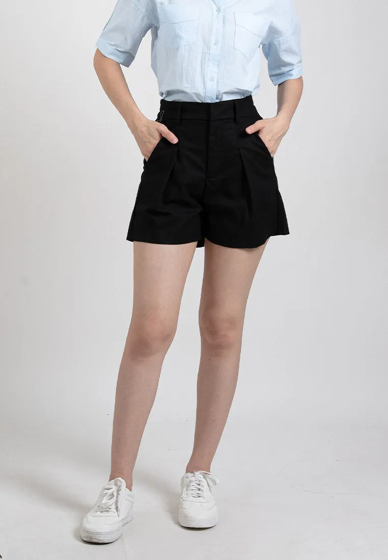 Forest Ladies Tailored Cotton Linen Shorts Women Bermuda Shorts | Seluar Pendek Perempuan 865106