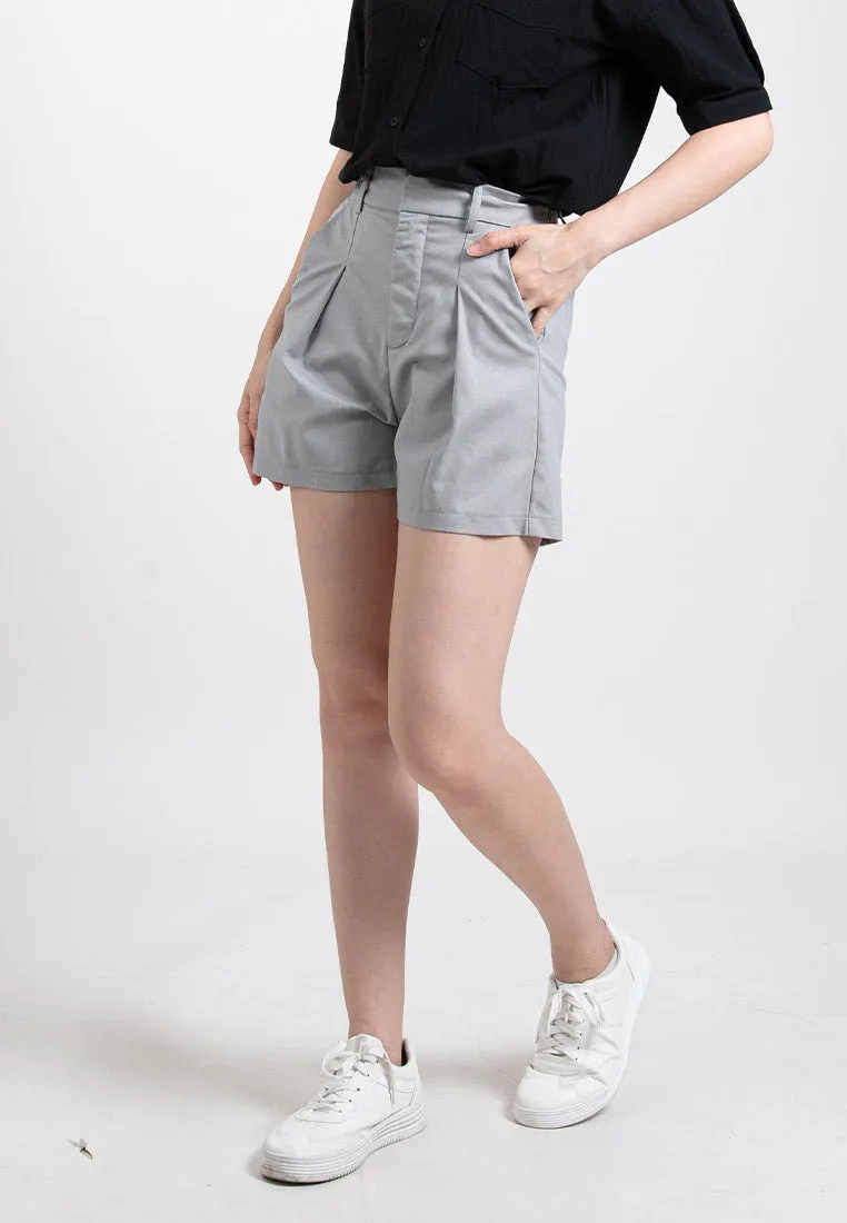 Forest Ladies Tailored Cotton Linen Shorts Women Bermuda Shorts | Seluar Pendek Perempuan 865106
