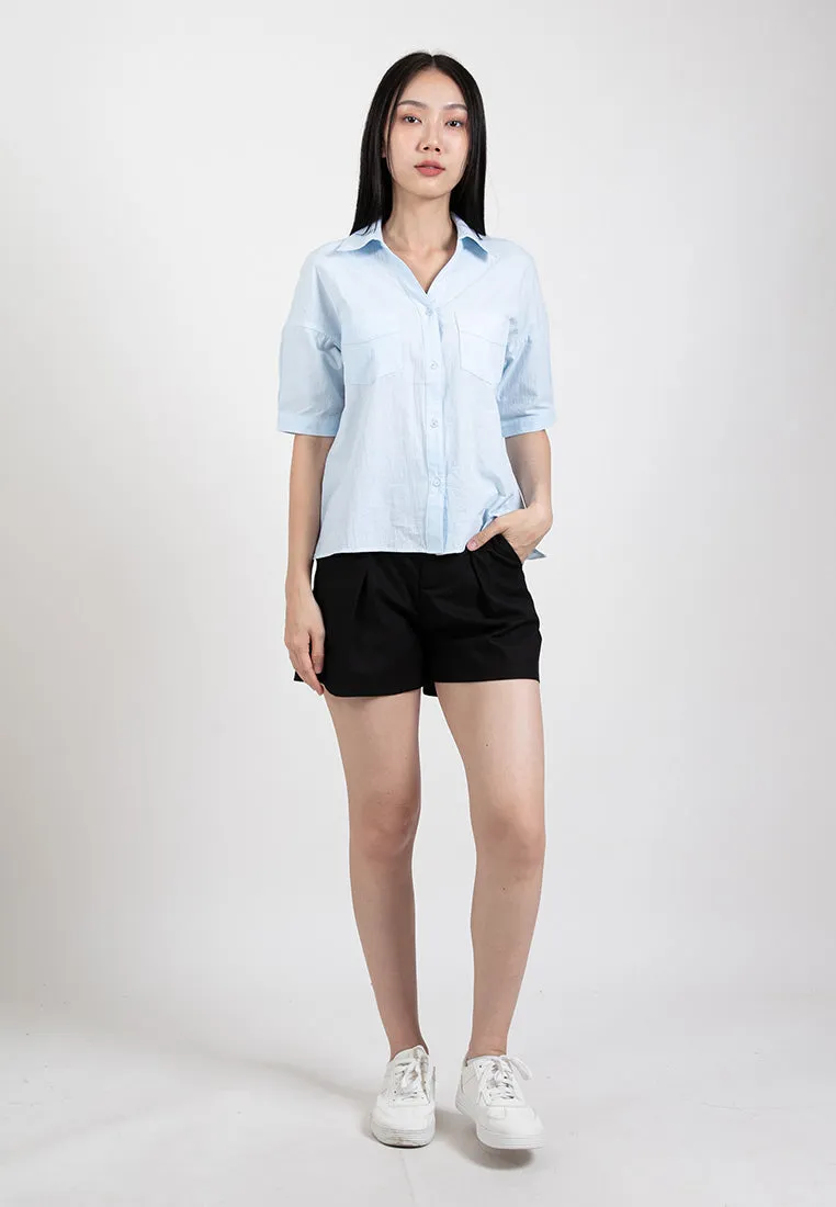 Forest Ladies Tailored Cotton Linen Shorts Women Bermuda Shorts | Seluar Pendek Perempuan 865106