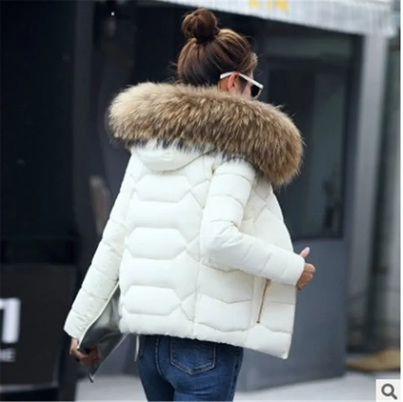 Fur Collar Cotton-Padded Short Jacket Women