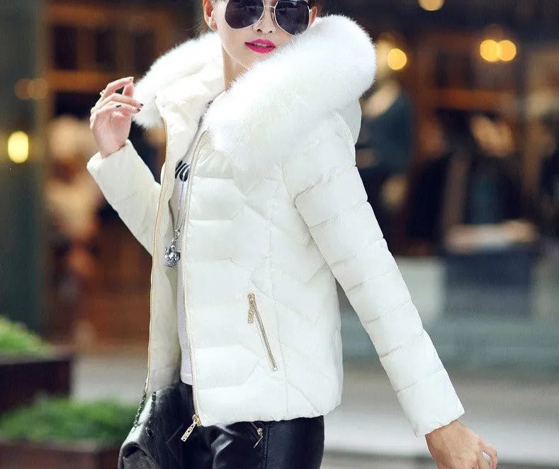 Fur Collar Cotton-Padded Short Jacket Women