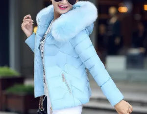 Fur Collar Cotton-Padded Short Jacket Women