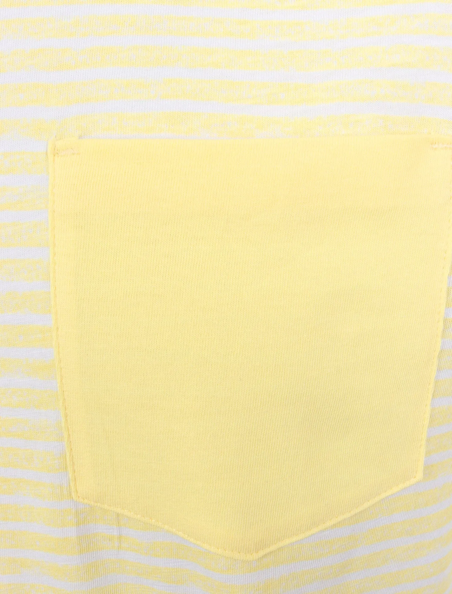 Leading Striped Cotton T-Shirt with Chest Pocket In Pastel Yellow - South Shore