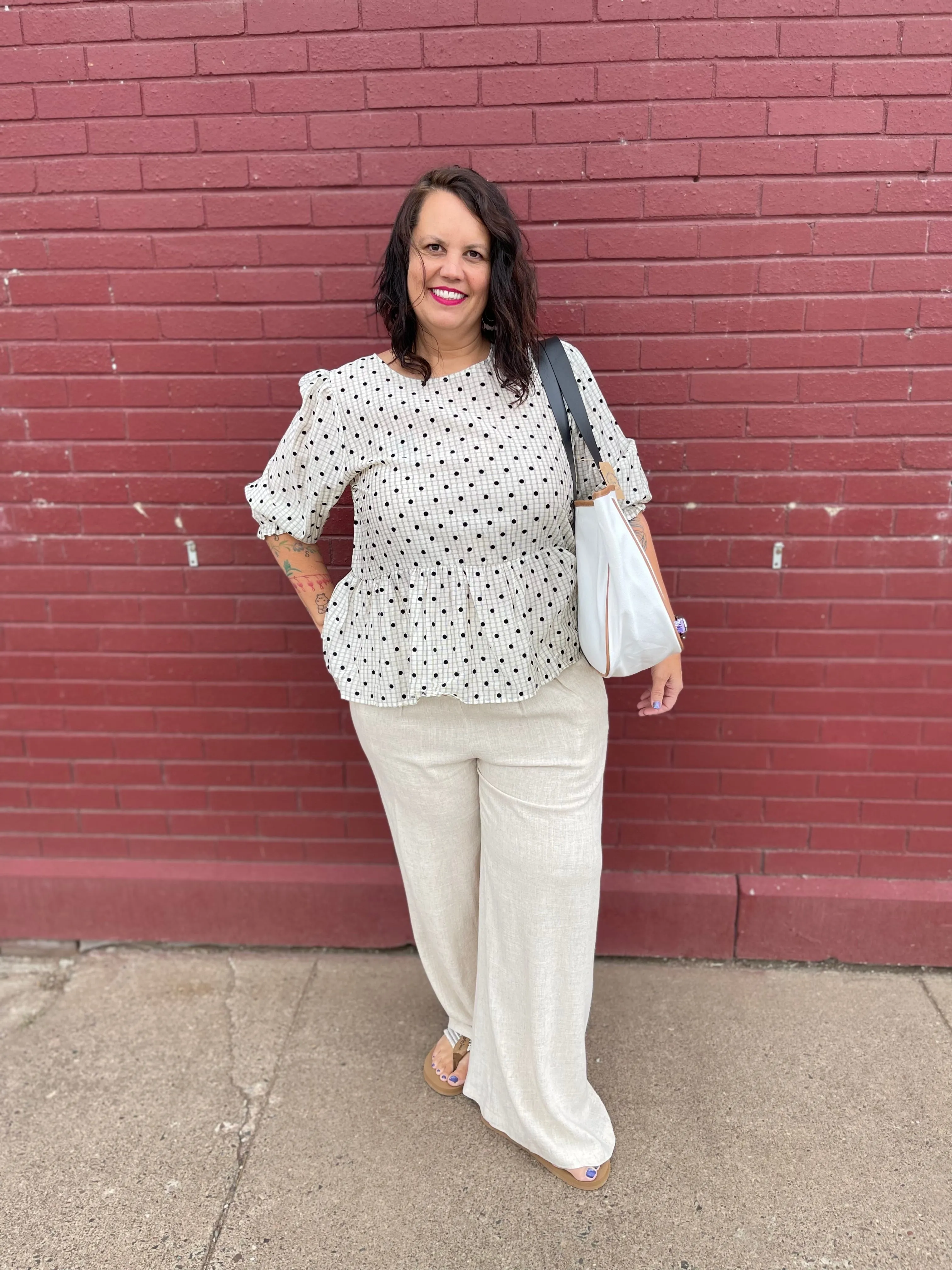 Linen Wide Leg Pants With Elastic Waistband
