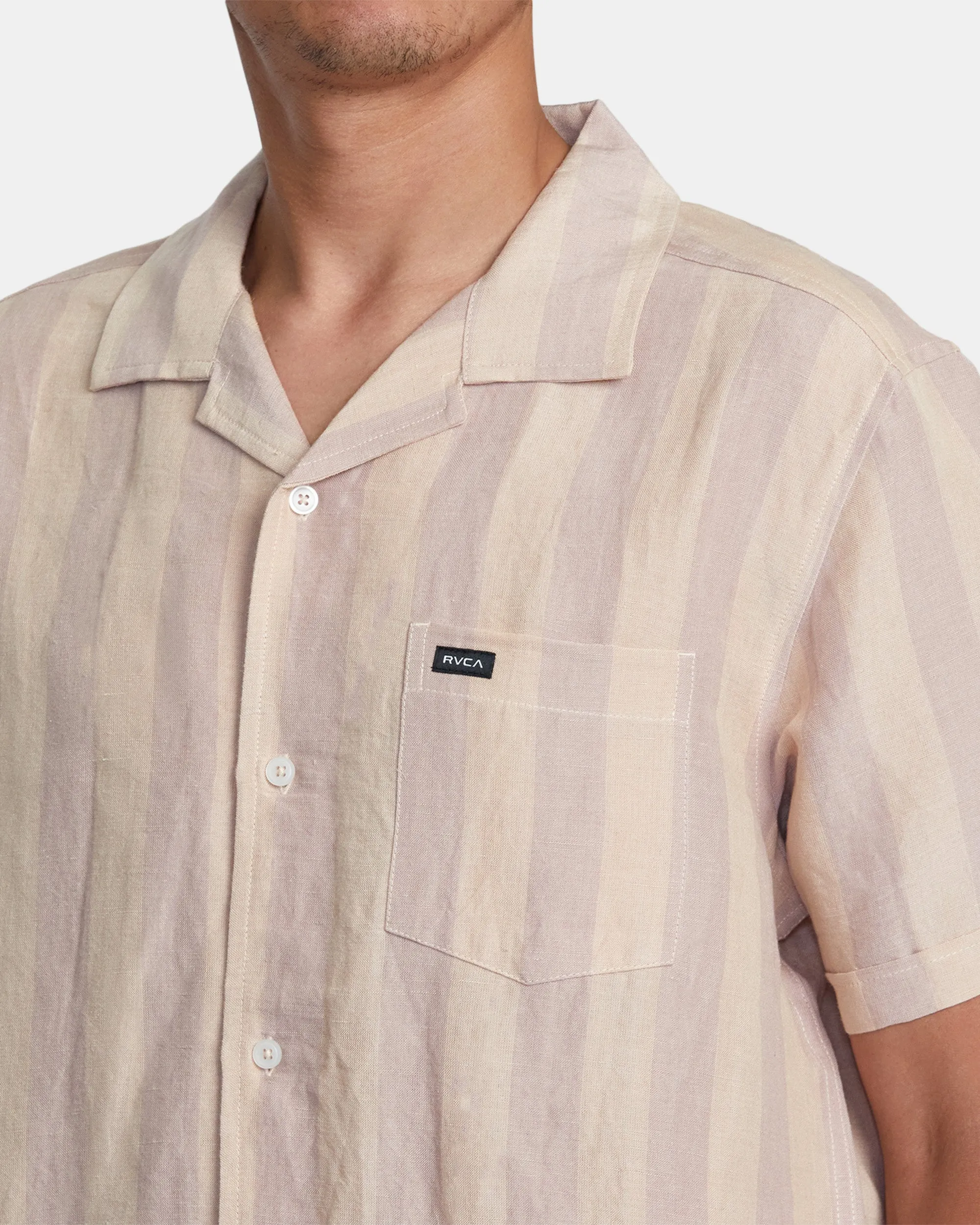 Love Stripe Short Sleeve Shirt - Pale Mauve