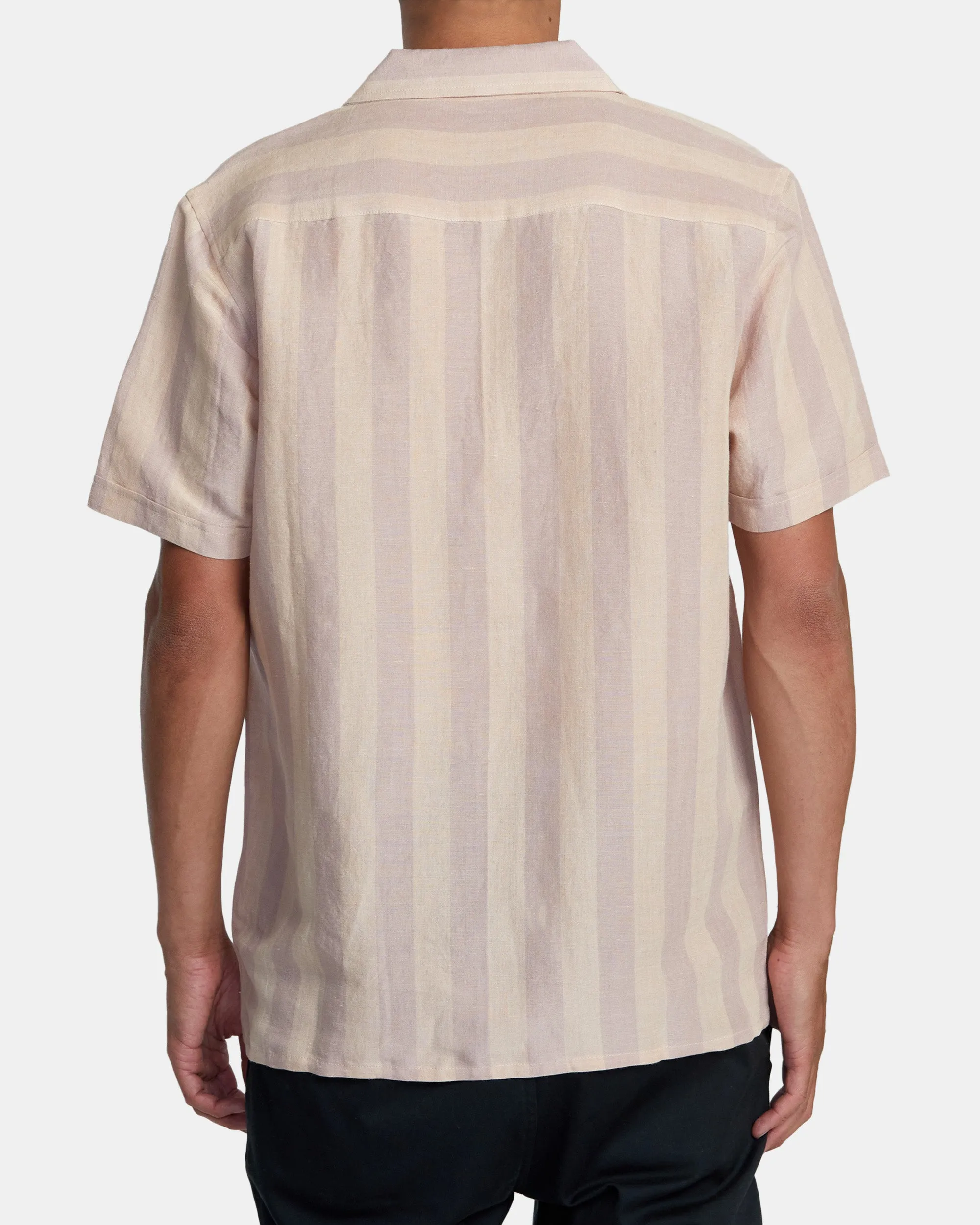 Love Stripe Short Sleeve Shirt - Pale Mauve