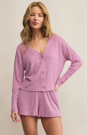 Mara Long Sleeve Cardigan in Violet Gem