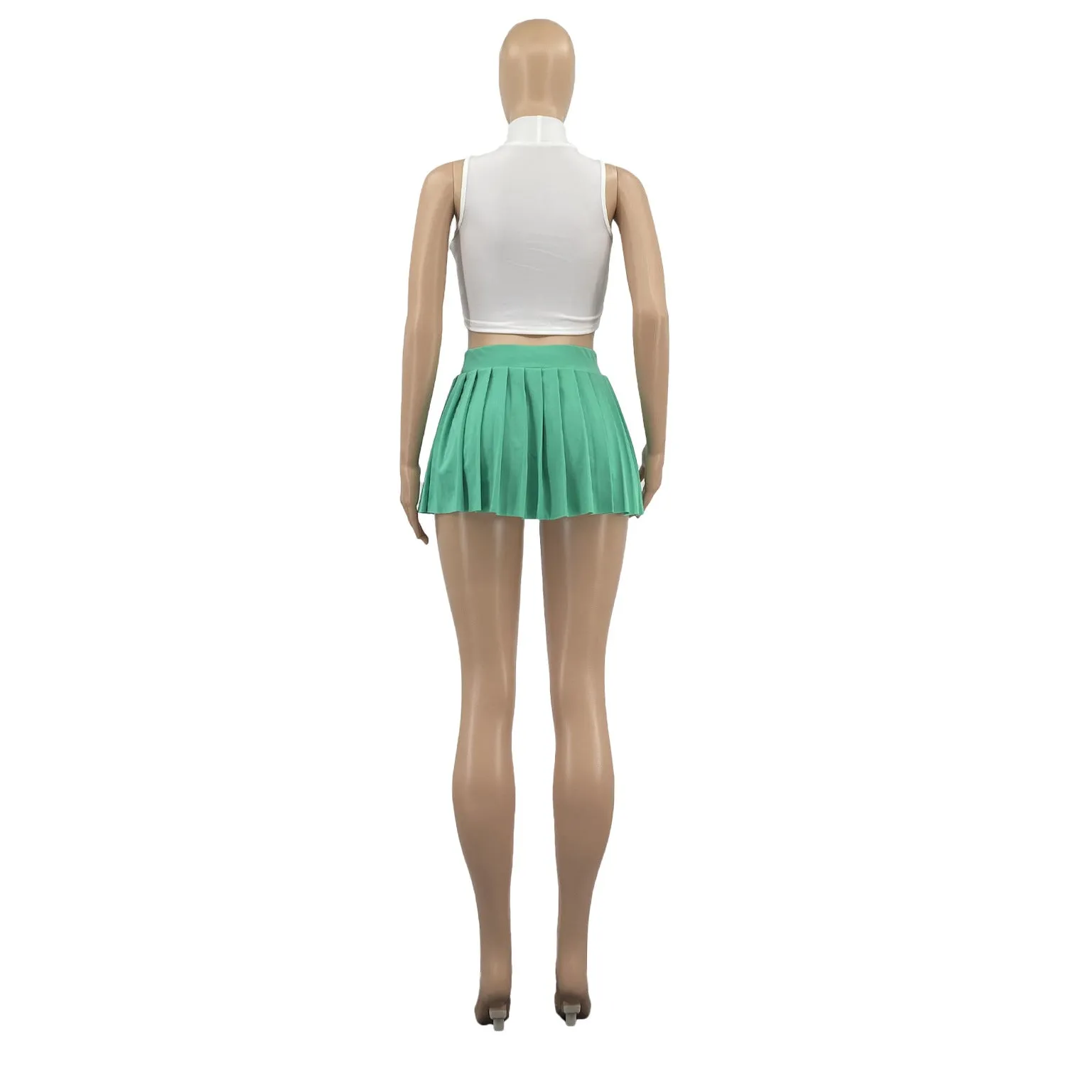 MB FASHION HIGH WAISTED PLAID MINI SKIRT 1347LY