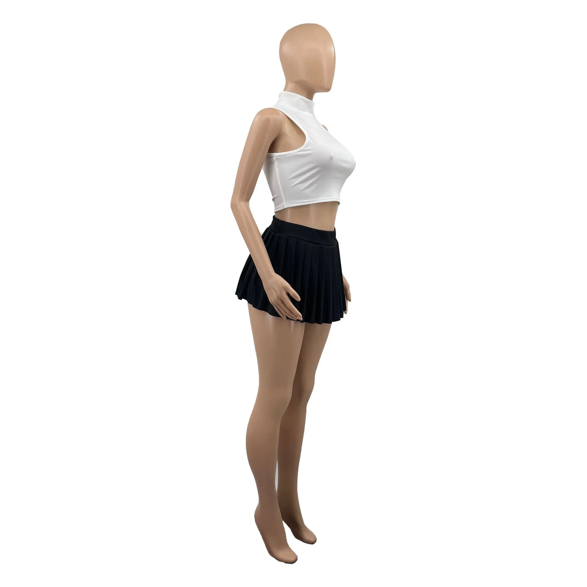 MB FASHION HIGH WAISTED PLAID MINI SKIRT 1347LY