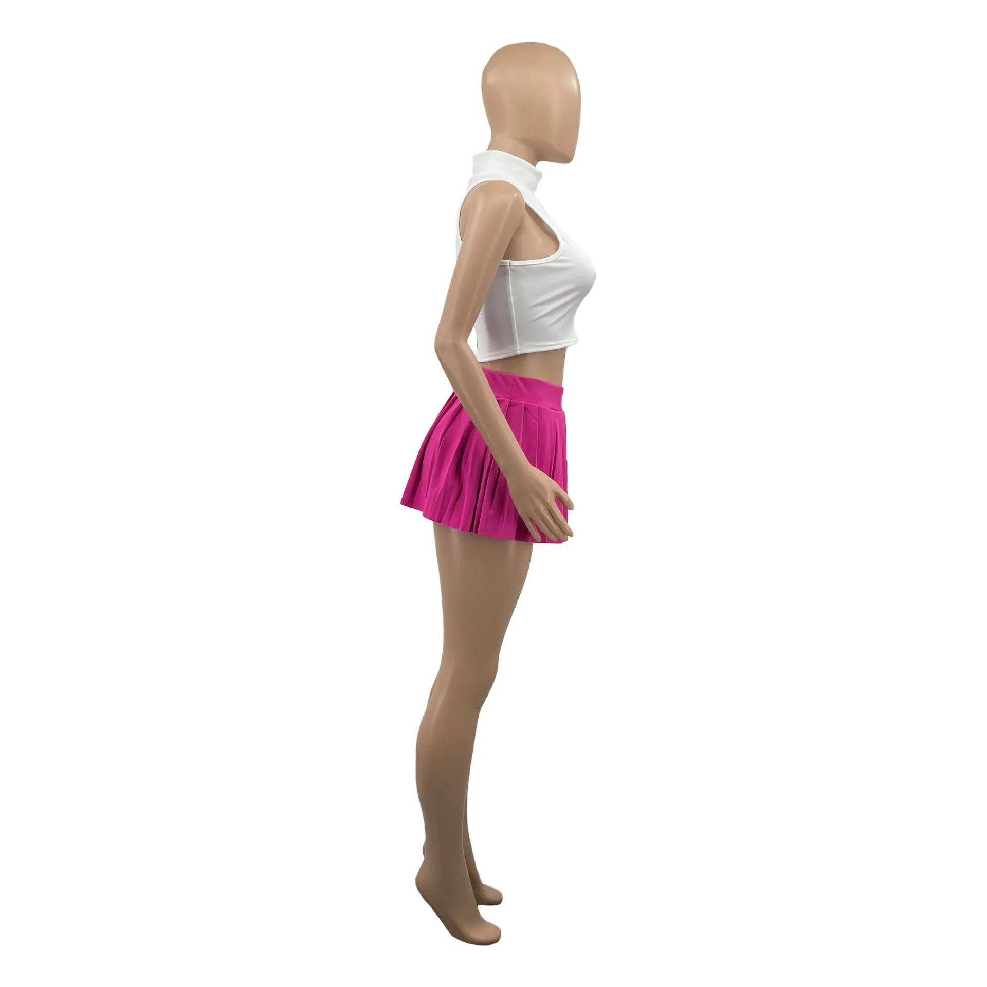 MB FASHION HIGH WAISTED PLAID MINI SKIRT 1347LY