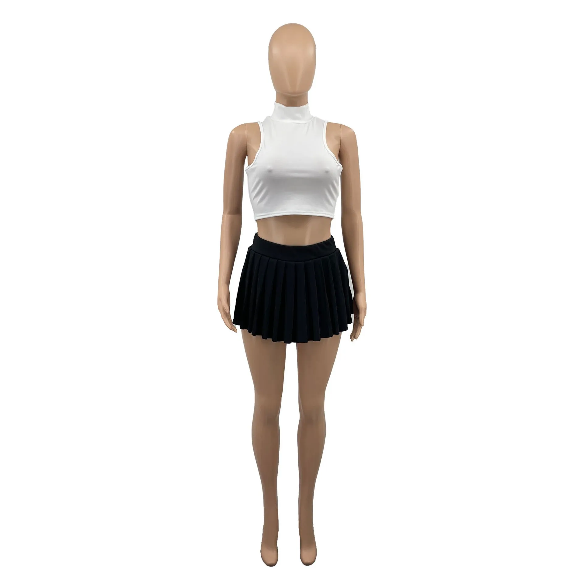 MB FASHION HIGH WAISTED PLAID MINI SKIRT 1347LY