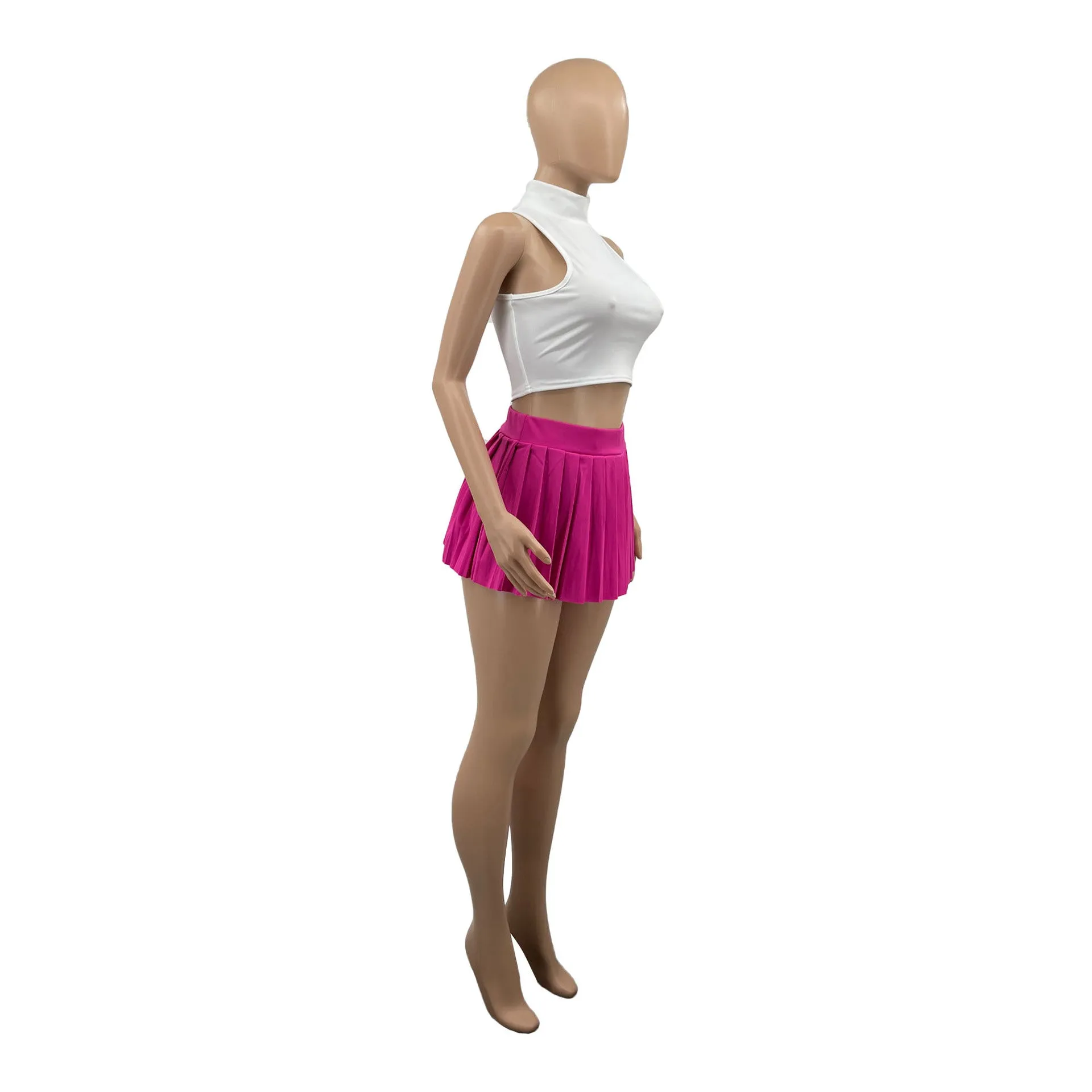 MB FASHION HIGH WAISTED PLAID MINI SKIRT 1347LY