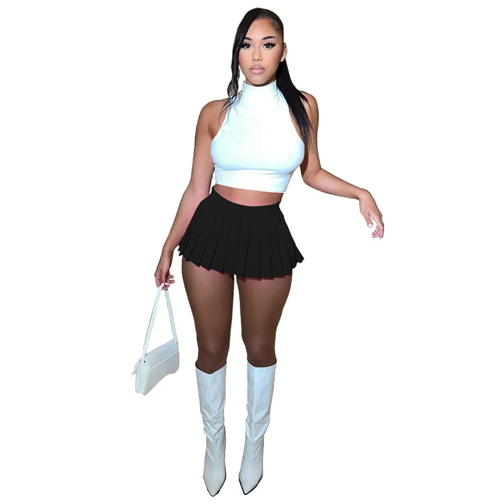 MB FASHION HIGH WAISTED PLAID MINI SKIRT 1347LY